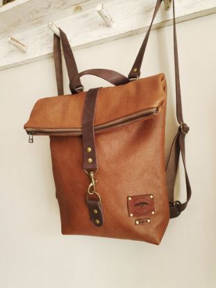 Picture of Leather Foldover Backpack