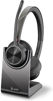 Picture of POLY   |   Voyager 4320 UC - Stereo Bluetooth Headset with USB-A dongle and Charge Stand (Microsoft)